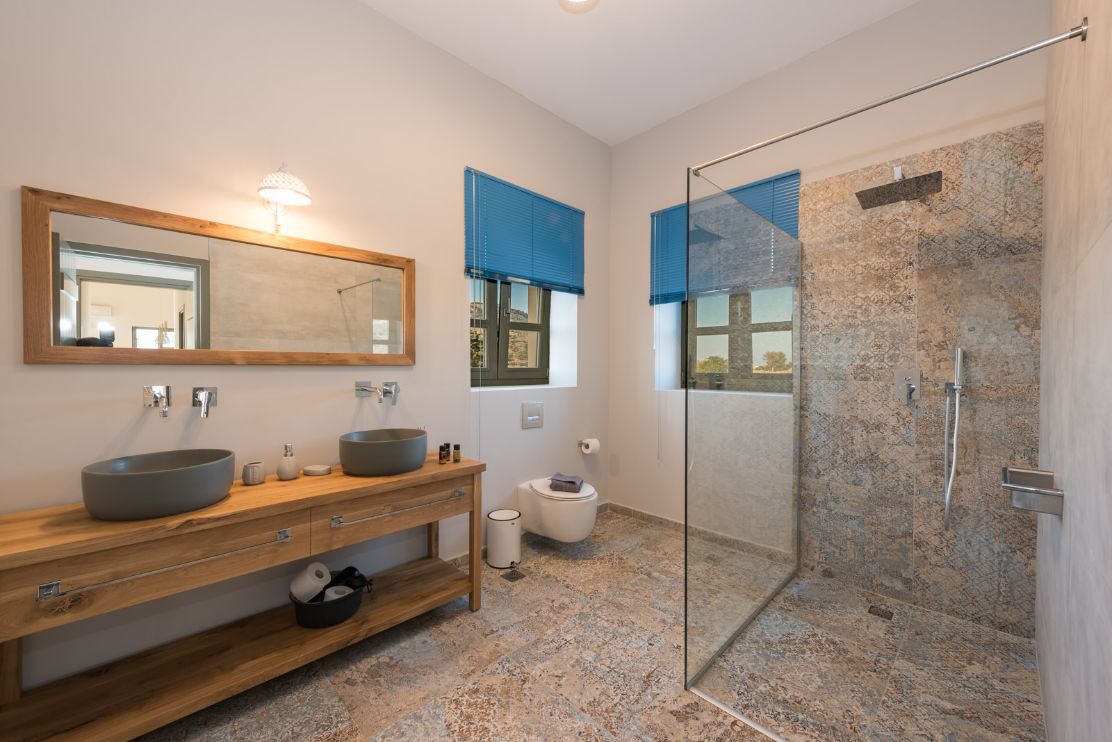 Family bathroom with walk-in shower